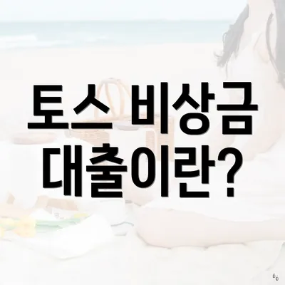 토스 비상금 대출이란?