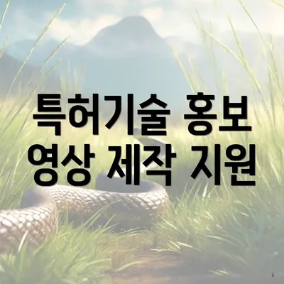 특허기술 홍보 영상 제작 지원