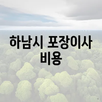 하남시 포장이사 비용