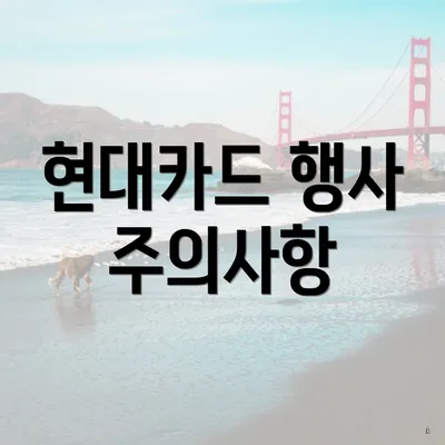 현대카드 행사 주의사항