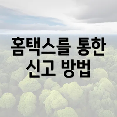 홈택스를 통한 신고 방법