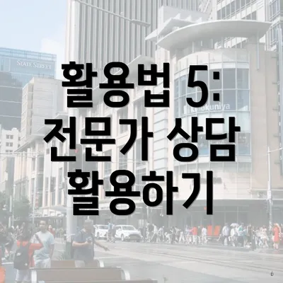 활용법 5: 전문가 상담 활용하기