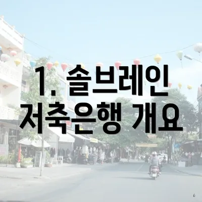 1. 솔브레인 저축은행 개요