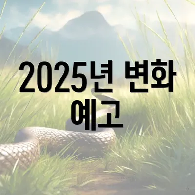 2025년 변화 예고