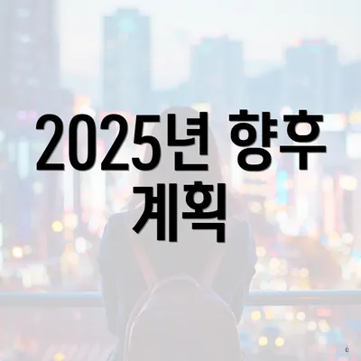 2025년 향후 계획