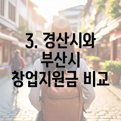 3. 경산시와 부산시 창업지원금 비교
