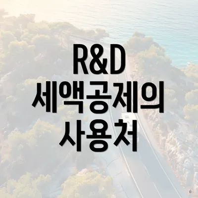 R&D 세액공제의 사용처