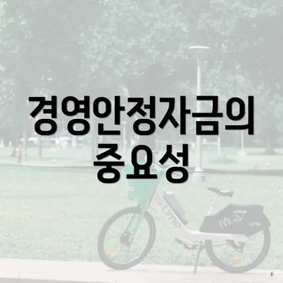 경영안정자금의 중요성