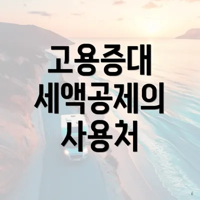 고용증대 세액공제의 사용처