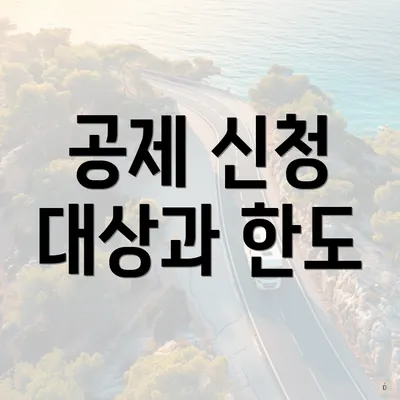 공제 신청 대상과 한도