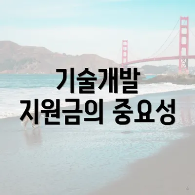 기술개발 지원금의 중요성