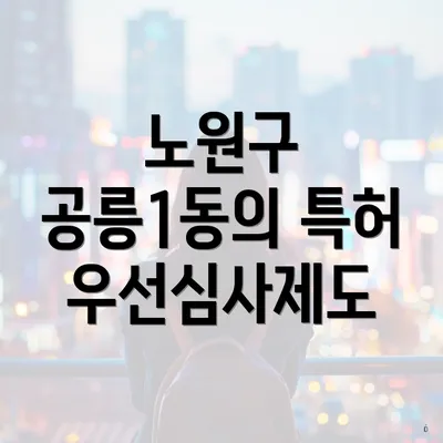 노원구 공릉1동의 특허 우선심사제도