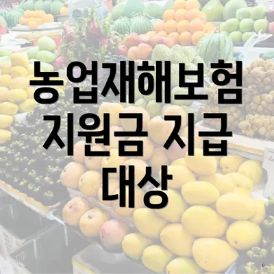 농업재해보험 지원금 지급 대상