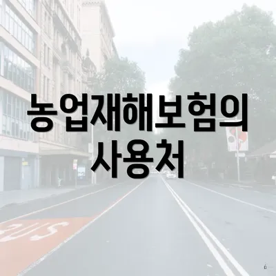 농업재해보험의 사용처