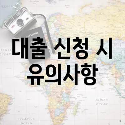 대출 신청 시 유의사항