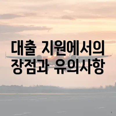대출 지원에서의 장점과 유의사항