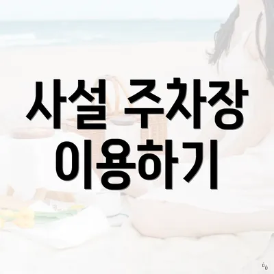 사설 주차장 이용하기