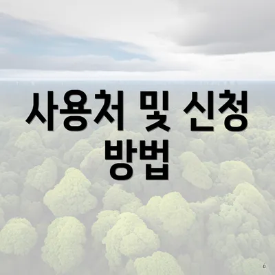 사용처 및 신청 방법