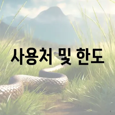 사용처 및 한도