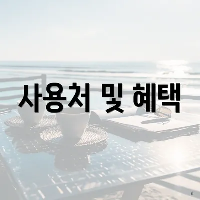 사용처 및 혜택