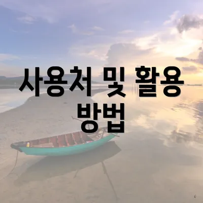 사용처 및 활용 방법