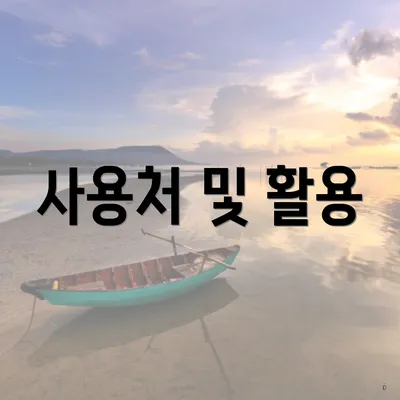사용처 및 활용