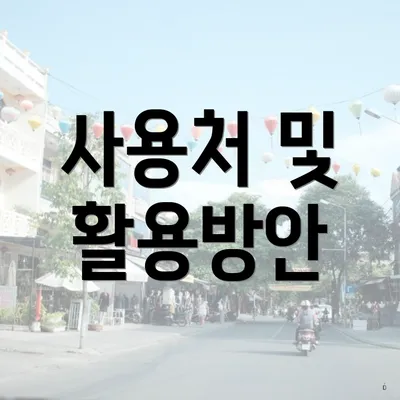 사용처 및 활용방안