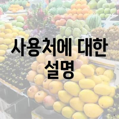 사용처에 대한 설명