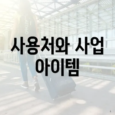 사용처와 사업 아이템