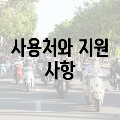 사용처와 지원 사항