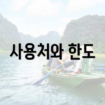 사용처와 한도