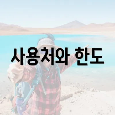 사용처와 한도