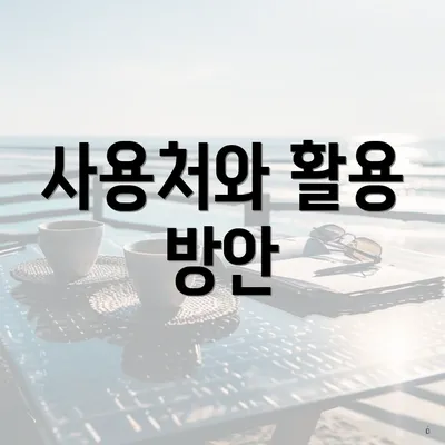 사용처와 활용 방안