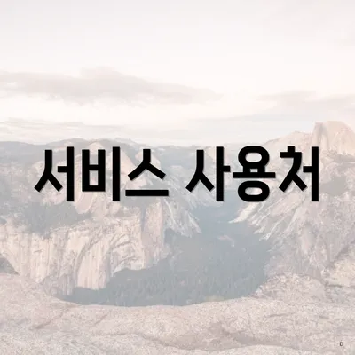 서비스 사용처