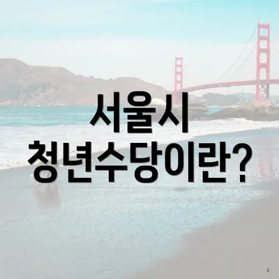 서울시 청년수당이란?