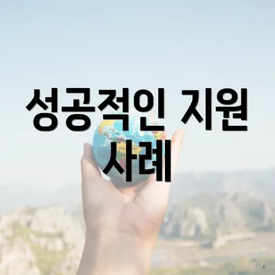 성공적인 지원 사례