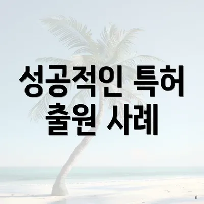 성공적인 특허 출원 사례