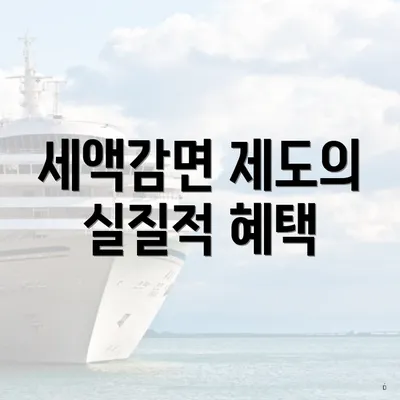 세액감면 제도의 실질적 혜택