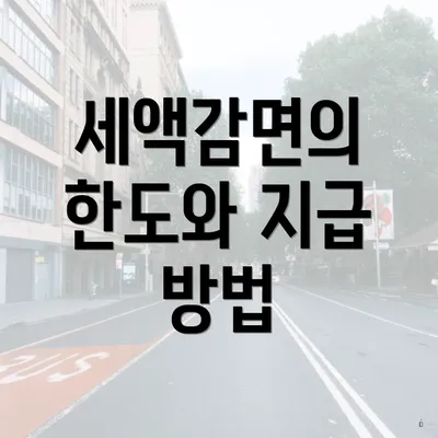 세액감면의 한도와 지급 방법