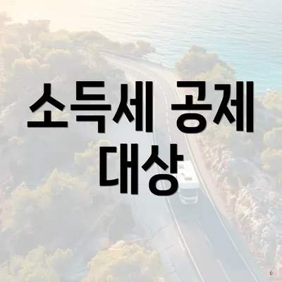 소득세 공제 대상