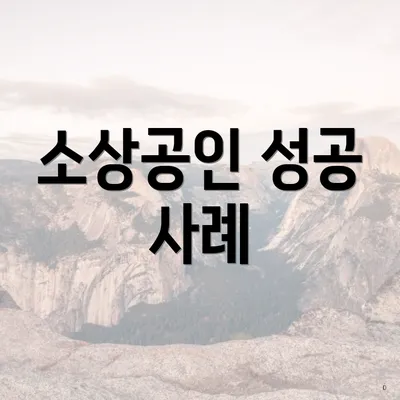 소상공인 성공 사례