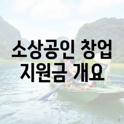 소상공인 창업 지원금 개요