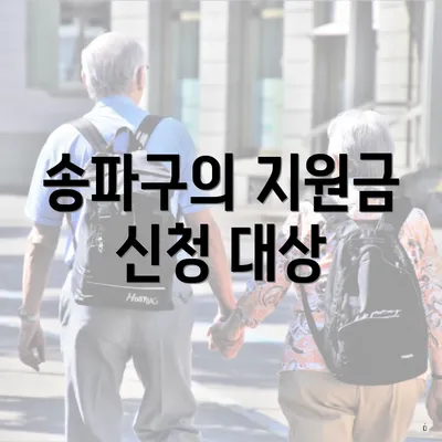 송파구의 지원금 신청 대상
