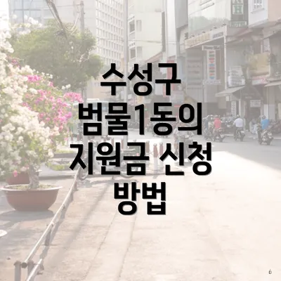 수성구 범물1동의 지원금 신청 방법