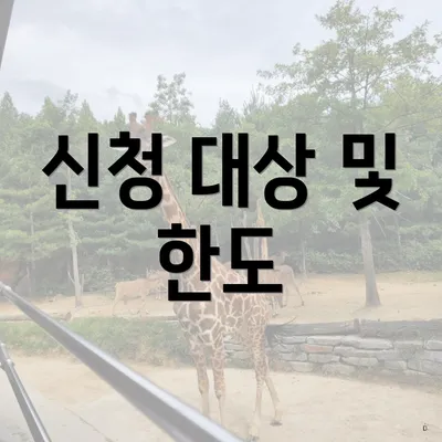 신청 대상 및 한도