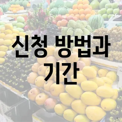 신청 방법과 기간