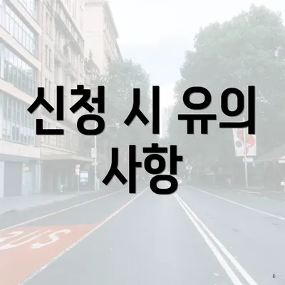신청 시 유의 사항