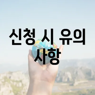 신청 시 유의 사항