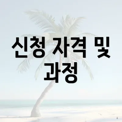 신청 자격 및 과정