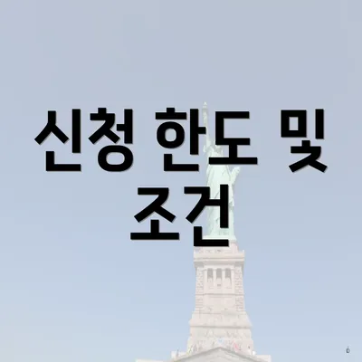 신청 한도 및 조건